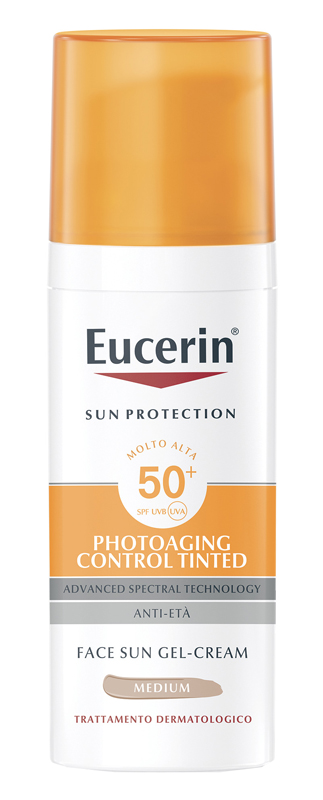 EUCERIN SUN PHOTOAGING CONTROL TINTED GEL CREME SPF50+ MEDIUM 50 ML - fitfarma.it