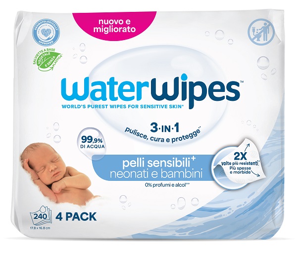 WATERWIPES BIO 4 X 60 PEZZI - fitfarma.it