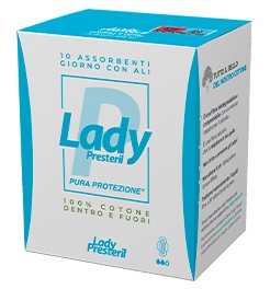 LADY PRESTERIL ASSORBENTI GIORNO CON ALI RIPIEGATI BIODEGRADABILI 10 PEZZI - fitfarma.it