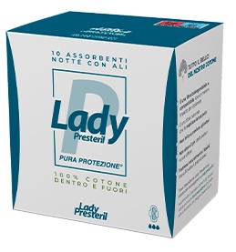 LADY PRESTERIL ASSORBENTI NOTTE CON ALI RIPIEGATI BIODEGRADABILI 10 PEZZI - fitfarma.it