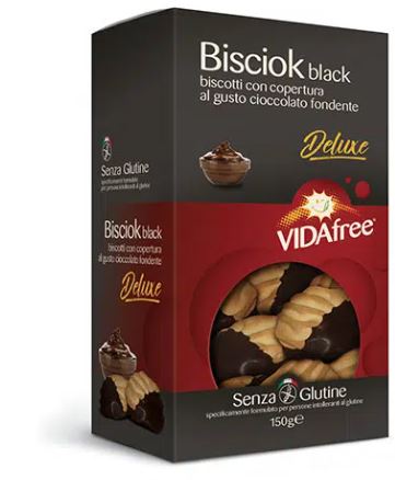 BISCIOK BLACK CIOCCOLATO FONDENTE VIDAFREE BISCOTTI SENZA GLUTINE 150 G - fitfarma.it