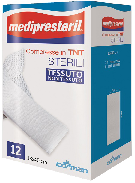 COMPRESSE STERILI TNT MEDIPRESTERIL 18X40 CM 12 PEZZI - fitfarma.it