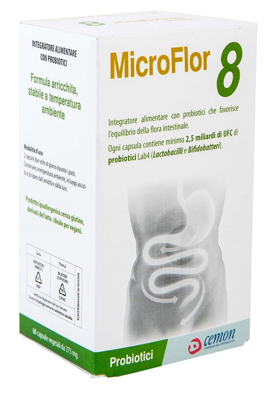 MICROFLOR 8 60 CAPSULE VEGETALI NO FRIGO - fitfarma.it