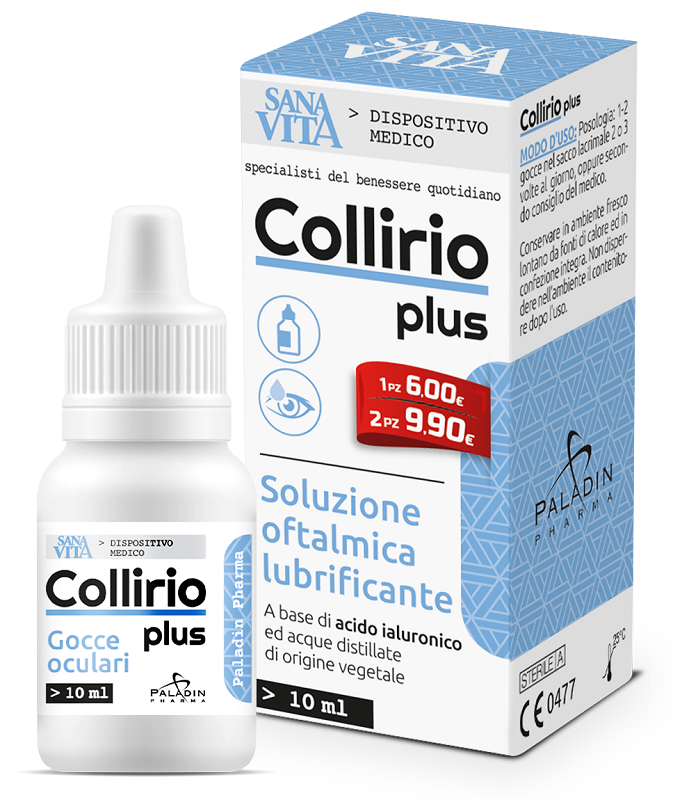 GOCCE OCULARI SANAVITA COLLIRIO PLUS 10 ML - fitfarma.it