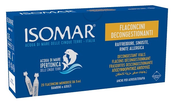 ISOMAR FLACONCINI DECONGESTIONANTI SOLUZIONE IPERTONICA 20 FLACONCINI 5 ML - fitfarma.it