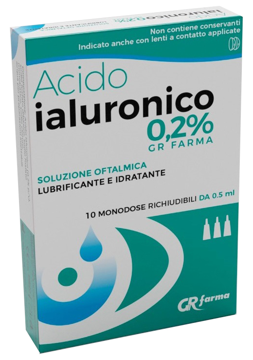 SOLUZIONE OFTALMICA LUBRIFICANTE E IDRATANTE ACIDO IALURONICO 0,2% 10 MONODOSE RICHIUDIBILI DA 0,5 ML - fitfarma.it