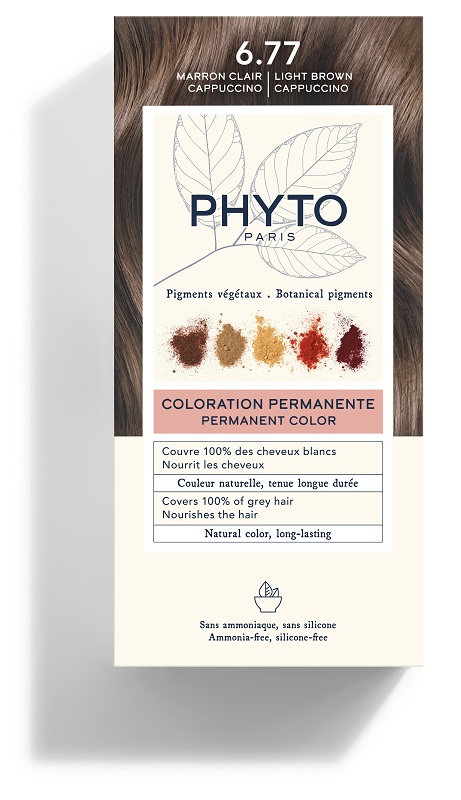 COLOR KIT 6,77 MARRONE CHIARO CAPPUCCINO LATTE RIVELATORE 50 ML + CREMA COLORANTE 50 ML + MASCHERA PROTETTIVA COLORE 12 ML + GUANTI - fitfarma.it