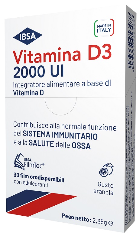 VITAMINA D3 IBSA 2000 UI 30 FILM ORODISPERSIBILI - fitfarma.it