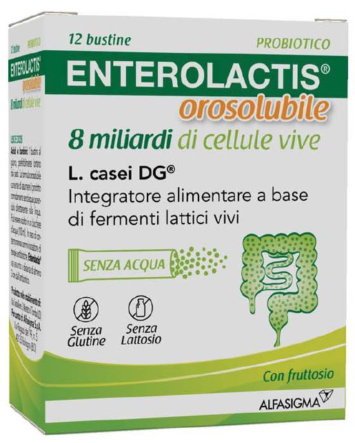 ENTEROLACTIS OROSOLUBILE 12 BUSTINE 8 MILIARDI DI CELLULE VIVE - fitfarma.it