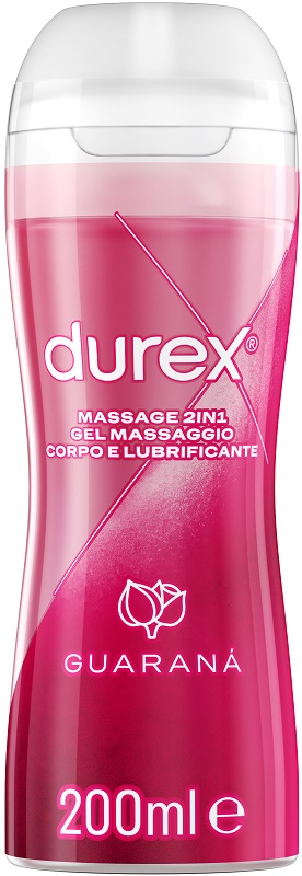 DUREX MASSAGE 2 IN 1 GEL MASSAGGIO CORPO E LUBRIFICANTE GUARANA' 200 ML - fitfarma.it