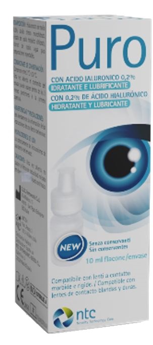 SOLUZIONE STERILE PER USO OFTALMICO PURO IDRATANTE E LUBRIFICANTE 0,2% ACIDO IALURONICO SENZA CONSERVANTI 10 ML - fitfarma.it